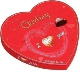 CHOCOLATE GUYLIAN PRALINE HEARTS 125G