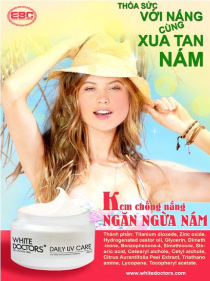 Kem chống nắng trị nám chính hãn white doctors daily uv care