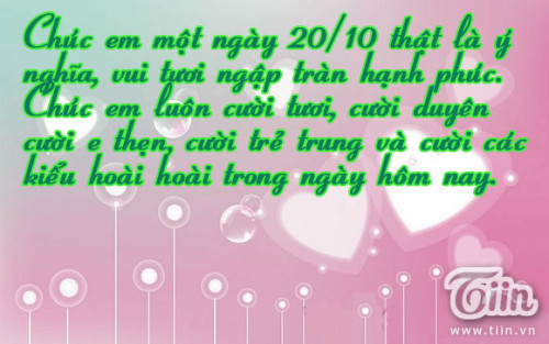 Tin nhắn chúc mừng 20/10 hay không đụng hàng